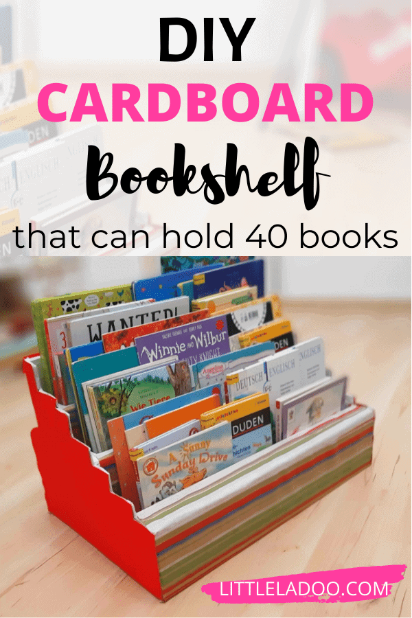 How to make a Cardboard bookshelf {that can hold up to 40 books}