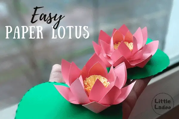 2 lotus with pad made with paper