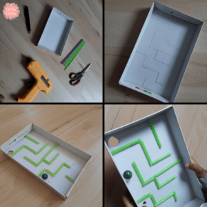 Shoe box maze game for kids