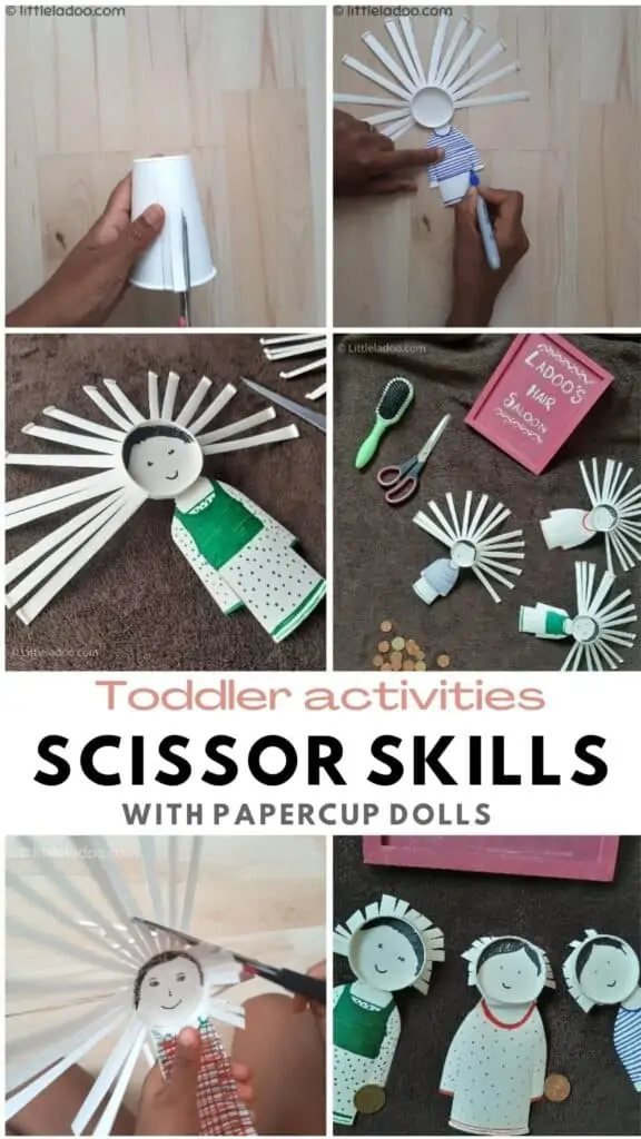 papercup dolls cutting practice