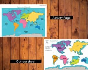 continents activity printable