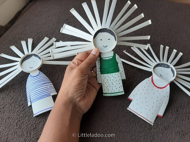 Papercup dolls for haircut