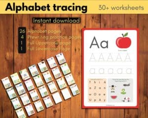 Alphabet tracing sheet