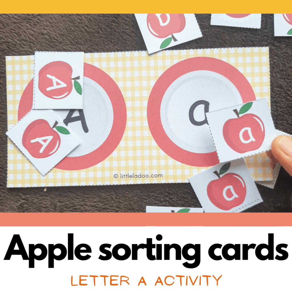 apple sorting letter A activities