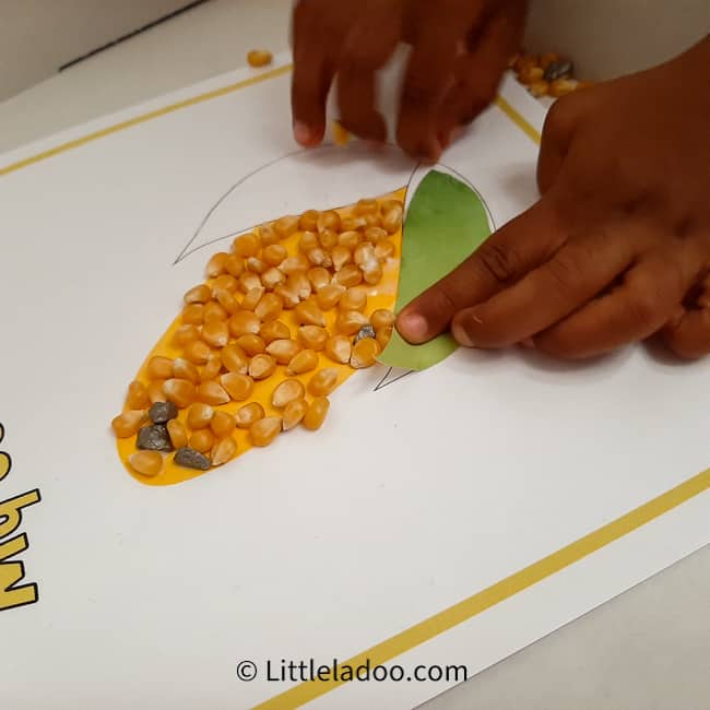 Corn kernel craft printable