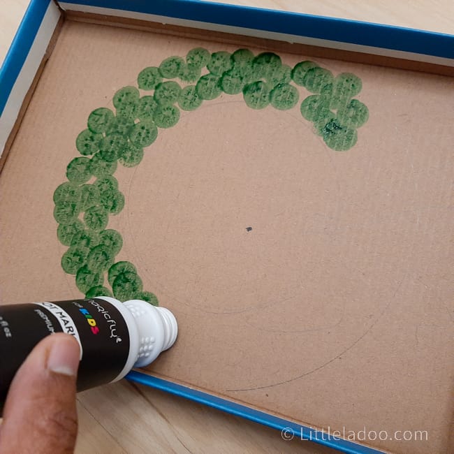 Wreath made with dot marker
