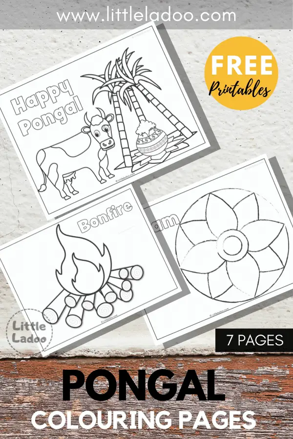 Free printable Pongal colouring pages