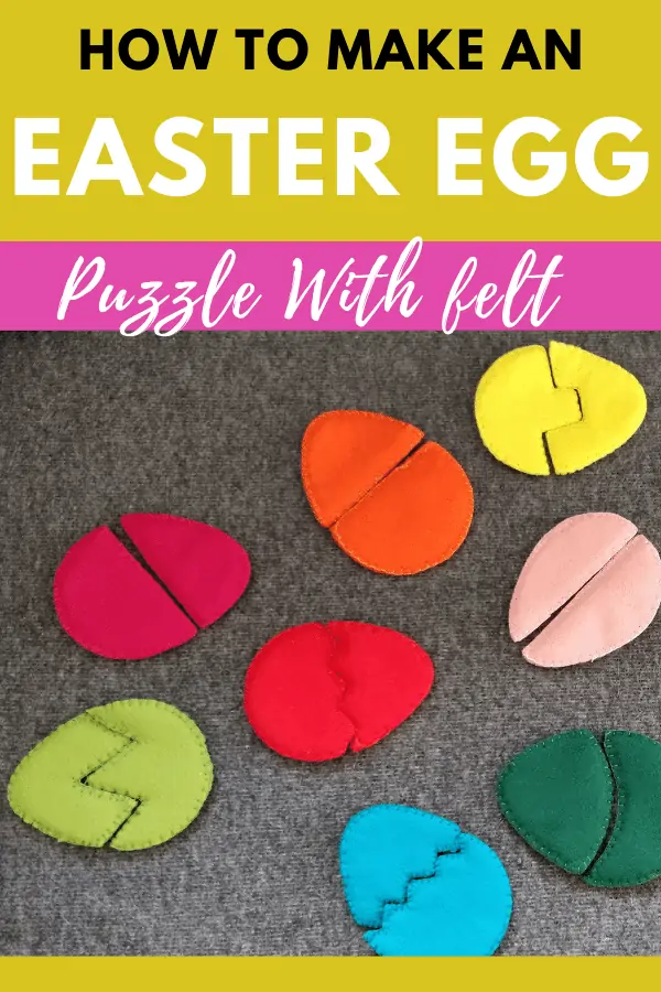 2 piece egg puzzle made with felt