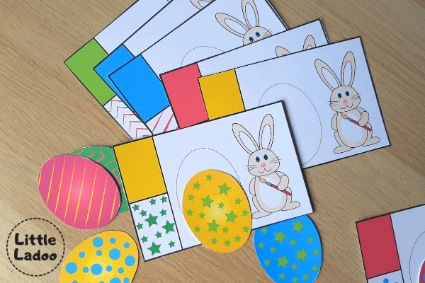 Easter egg matching printable cards