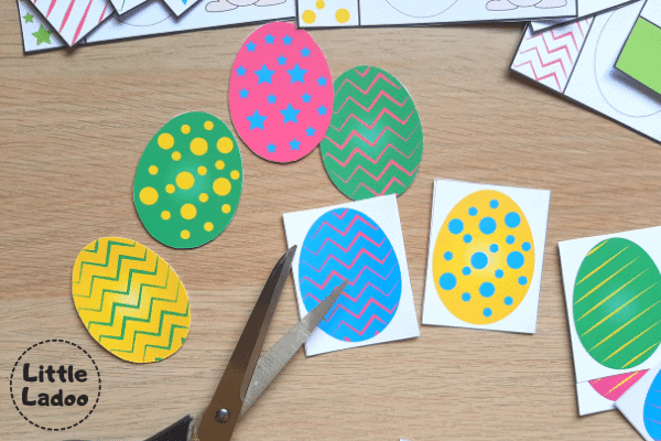 Easter egg printable activity matching pieces