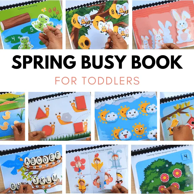 all spring busy book activity collage