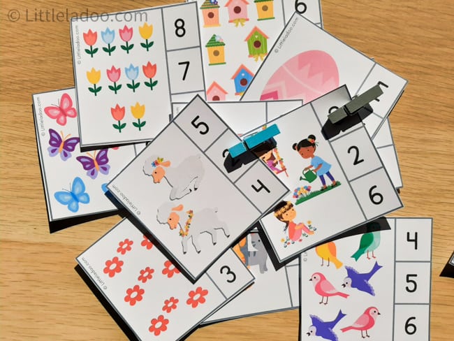 Counting clip cards for preschoolers