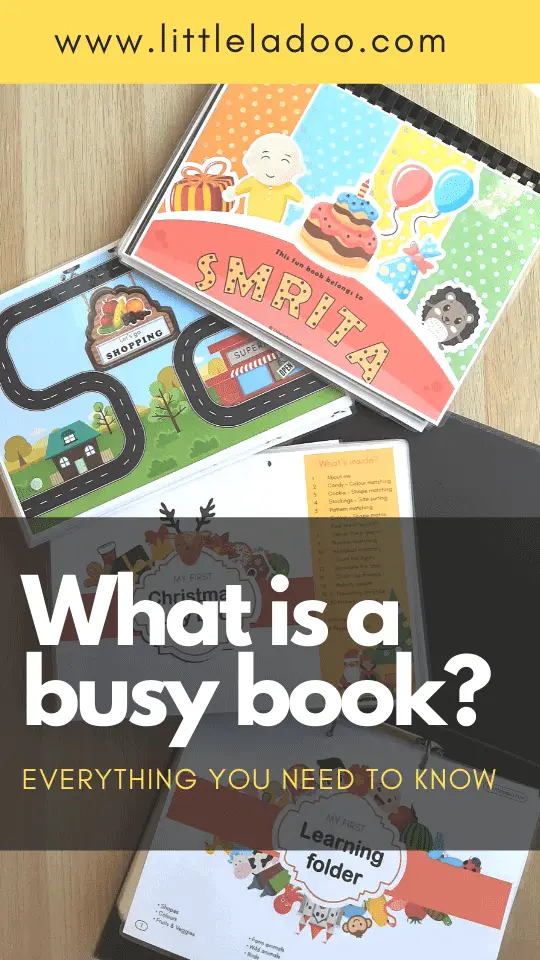 4 busy books- Toddler learning folder, shopping busy book, toddler busy book and Christmas busy book