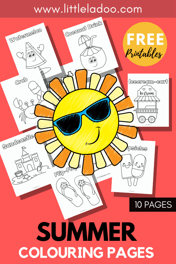 Free printable Summer Colouring pages