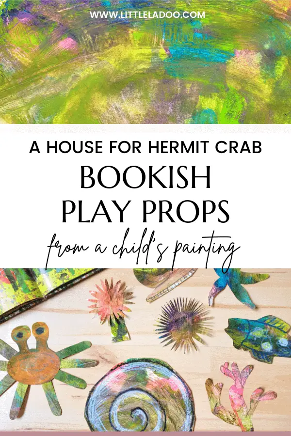 painting turned into hermit crab bookish props
